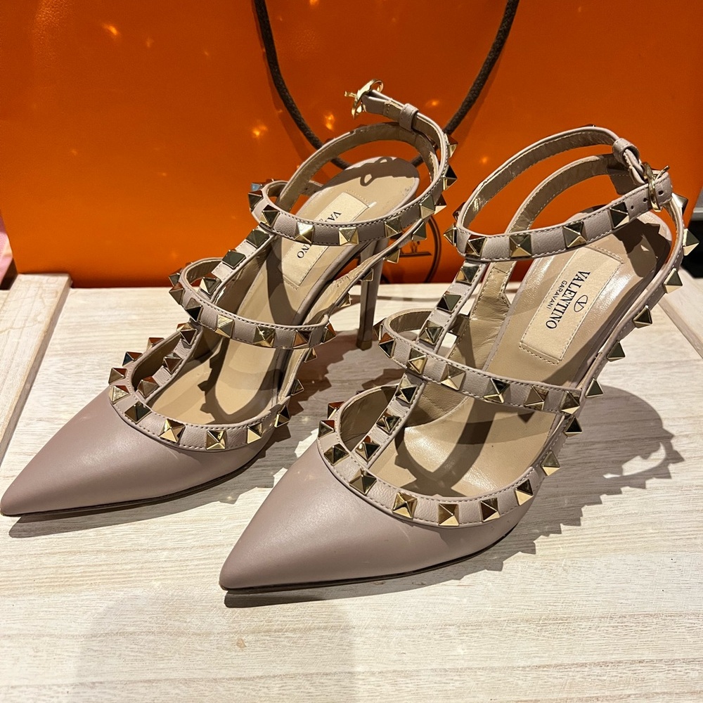 Valentino Women's Studded Heels - Beige